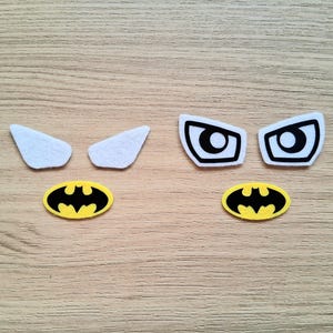 3 Pairs Felt Hero Eyes with optional Chest Patch - Crochet Kawaii Amigurumi Felt Eyes, Hero Character Felt Eyes, Hero Felt Eyes