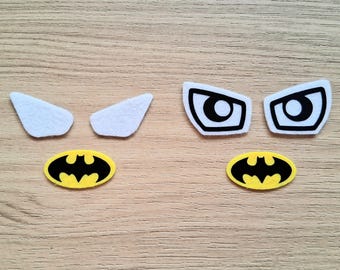 3 Pairs Felt Hero Eyes with optional Chest Patch - Crochet Kawaii Amigurumi Felt Eyes, Hero Character Felt Eyes, Hero Felt Eyes
