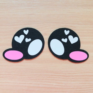 3 Pairs Felt Hearts Round Blush Felt Eyes, Kawaii Amigurumi Eyes for plushies, Felt Eyes, Circle Eyes, Felt Craft Pieces