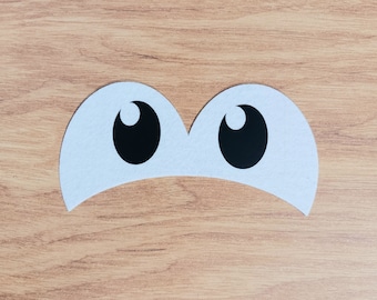 3 Pairs Felt Connected Eyes - Crochet Kawaii Eyes, Amigurumi Felt Eyes, Multiple Sizes