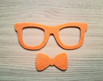 3 Pack Felt Glasses - Pick Your Color, Multiple Sizes, Felt Eye Glasses, Felt Orange Glasses, Felt Glasses, Felt Amigurumi Supplies