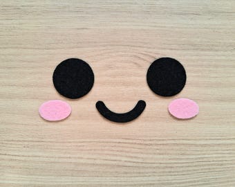 3 Sets Eye, Mouth, Cheek, All Sizes, Cartoon Felt Eyes, Kawaii Eyes, Amigurumi Eyes, Happy Felt Eyes, 32mm Eyes, 25mm Eyes, 38mm Eyes