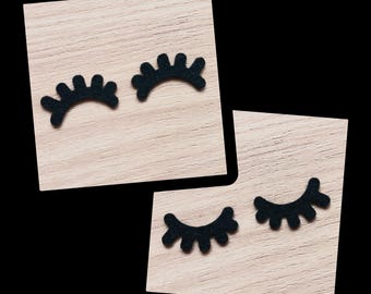 Felt Sleepy Eyelashes, Kawaii Eyes, Amigurumi Eyes, Glitter Rainbow Felt Eyes, Closed Felt Eyes, Felt Craft Pieces, Multiple Sizes, Mix Pack