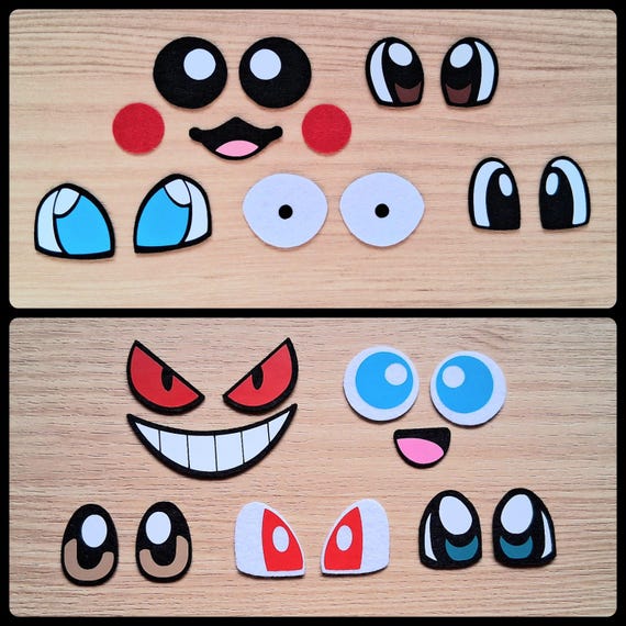 Variety Packs - 5 Pairs Per Pack, Cartoon Style Felt Eyes, Kawaii Amigurumi Eyes, Character Felt Eyes, Matte Felt Eyes, Craft Felt Pieces