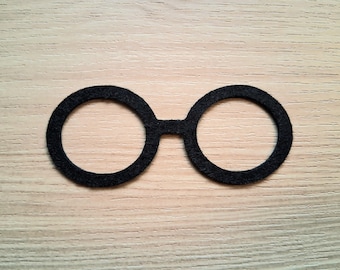 3 Pack Felt Glasses - Pick Your Color, Multiple Sizes, Felt Eye Glasses, Felt Wizard Glasses, Felt Glasses, Felt Amigurumi Supplies
