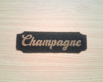 Pack of 3 Champagne Felt Tags for Crochet and Knit, Felt Tag Accessory, Felt for Crochet Plushies and Stuffies - Approx 3.5" by 1"
