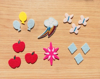 Felt Marks, Felt Plushie Tattoos, Amigurumi Felt Supplies Accessories, Crochet Plushie Marks, Felt Rainbow Glitter Mark