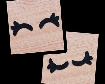 Felt Sleepy Eyelashes, Kawaii Eyes, Amigurumi Eyes, Glitter Rainbow Felt Eyes, Closed Felt Eyes, Felt Craft Pieces, Multiple Sizes, Mix Pack