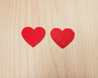 10 Pack - Felt Hearts, Choose your Color, Christmas Deer Noses Tags, Felt Heart Tattoo Tags, Felt Butt Tags, Felt Eyes, Felt Nose Crochet