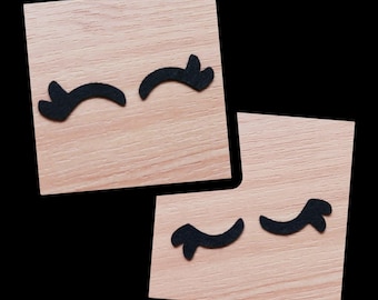 Felt Sleepy Eyelashes, Kawaii Eyes, Amigurumi Eyes, Glitter Rainbow Felt Eyes, Closed Felt Eyes, Felt Craft Pieces, Multiple Sizes, Mix Pack