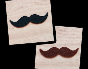 6 Pack Felt Mustaches, BULK Available, Felt Mustache, Amigurumi Supplies, Kawaii Amigurumi Felt Eyes, Felt Craft Pieces