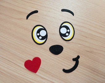3 Full Sets - Mean Felt Full Face Felt Heart, Felt Eyes, Kawaii Eyes, Amigurumi Eyes, Christmas Felt Eyes, 32mm Eyes, 25mm Eyes, 38mm Eyes