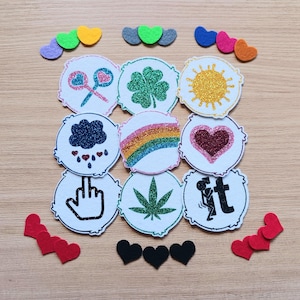 Felt Bear Belly Patches, Felt Plushie Patches, Amigurumi Felt Supplies Accessories, Crochet Plushie Marks, Felt Rainbow Glitter Patch
