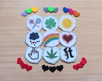 Felt Bear Belly Patches, Felt Plushie Patches, Amigurumi Felt Supplies Accessories, Crochet Plushie Marks, Felt Rainbow Glitter Patch