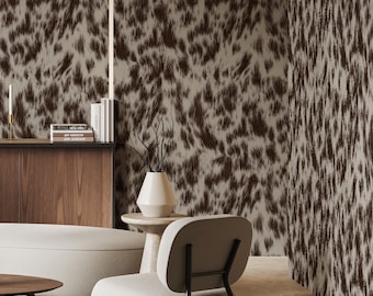 Cow Print Wallpaper, Brown Beige Animal Print Wall Decor | 101