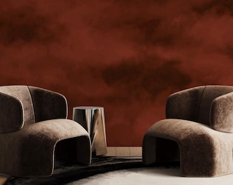 Moody Clouds Wall Mural, Dark Red Wallpaper | 042