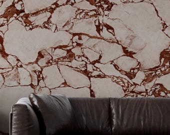 Deep Red Calacatta Marble Wall Mural, Removable Wallpaper | 073