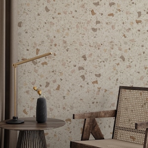 Terrazzo Beige Wallpaper, 159 | Floral Mural