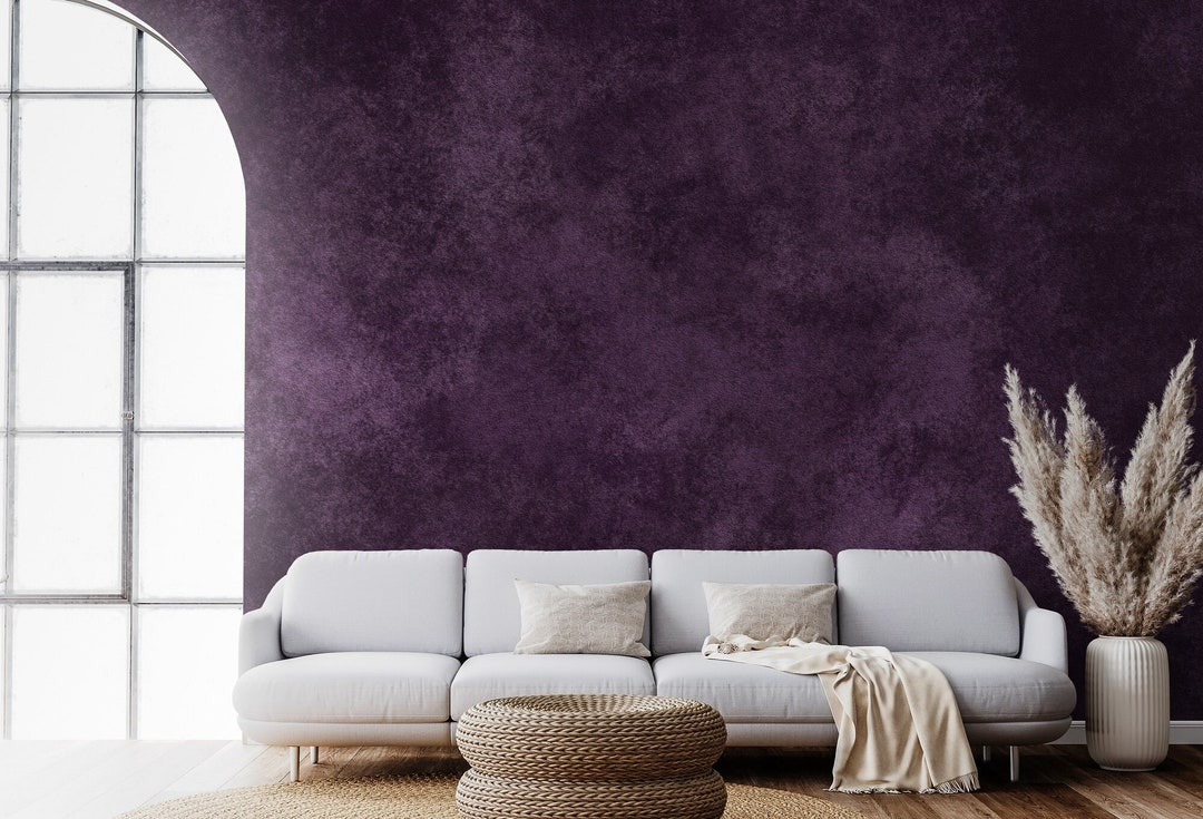 Dark Purple Wall Mural, Abstract Texture, Peel and Stick Wall Decor | 056 - Etsy