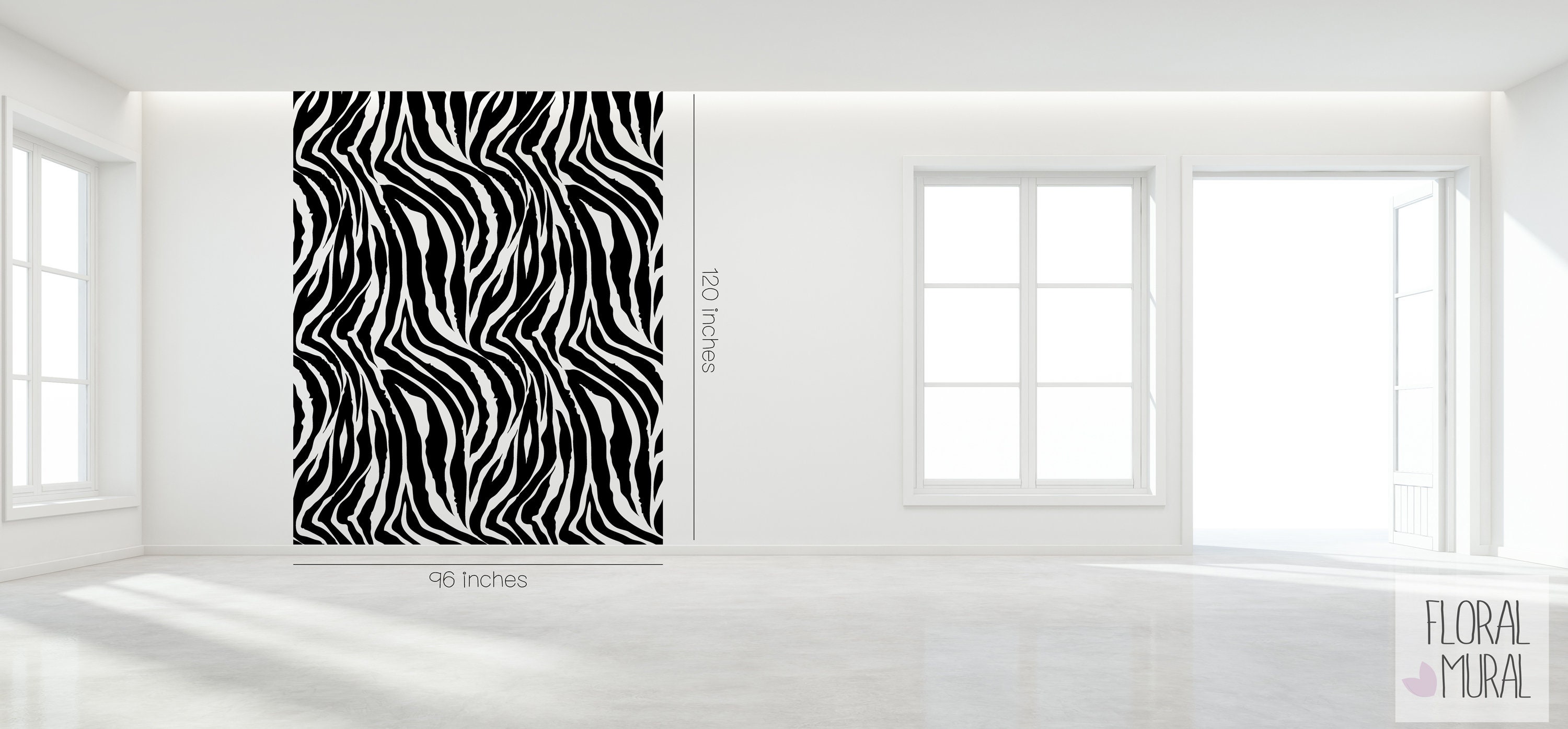 Black an White Zebra Print Wallpaper Removable Peel and | Etsy
