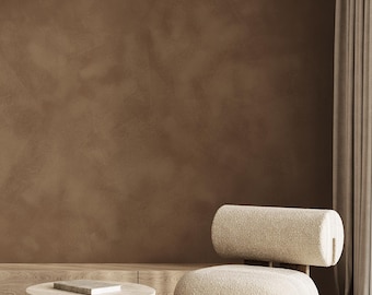 Brown Limewash Texture Wall Mural, Removable Wallpaper | 023