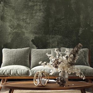 dark green grunge wallpaper, concrete wall mural | 010