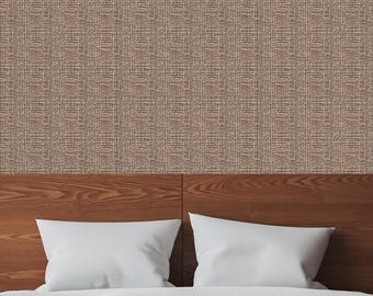 Faux Sisal Fabric Wallpaper, Taupe Grasscloth Texture Print | 099