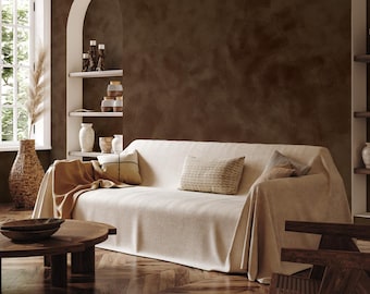 Dark Brown Limewash Texture Wall Mural, Removable Wallpaper | 002