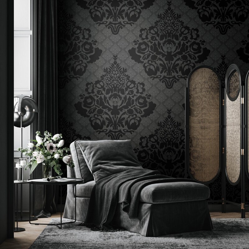 Damask Wallpaper - Etsy