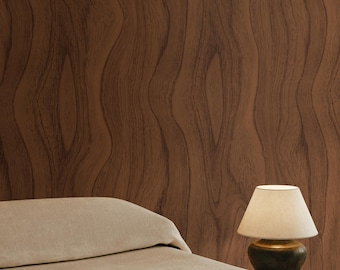 Wood Texture Wallpaper, Walnut Veneer Imitation - Brown | 081