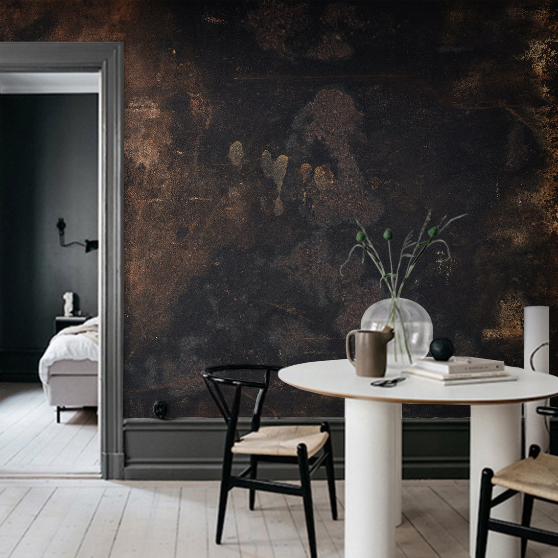 Dark Wall Mural Vintage Background Wallpaper Self Adhesive - Etsy