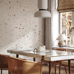 terrazzo beige wallpaper, light dots wallpaper | 161