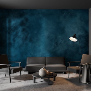 Dark Blue Grunge Wall Mural, Peel and Stick Wallpaper, Black Temporary ...