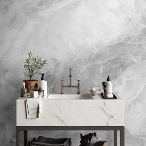 grey marble wallpaper, abstract wall mural | 090