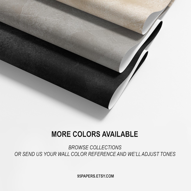 Black Limewash Texture Wall Mural, Removable Wallpaper | 038 image 6