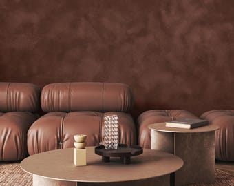 Dark Brown Limewash Texture Wall Mural, Removable Wallpaper | 066