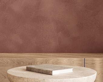 Dark Blush Limewash Texture Wall Mural, Removable Wallpaper | 076