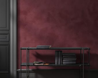 Burgundy Limewash Texture Wall Mural, Removable Wallpaper | 064