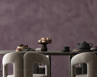 Plum Limewash Texture Wall Mural, Removable Wallpaper | 069