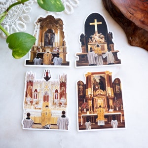 Latin Mass sticker bundle - Traditional Catholic Art Stickers - Blessed Sacrament -individual or set - Catholic art First Communion gift