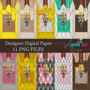 Designer purse digital paper