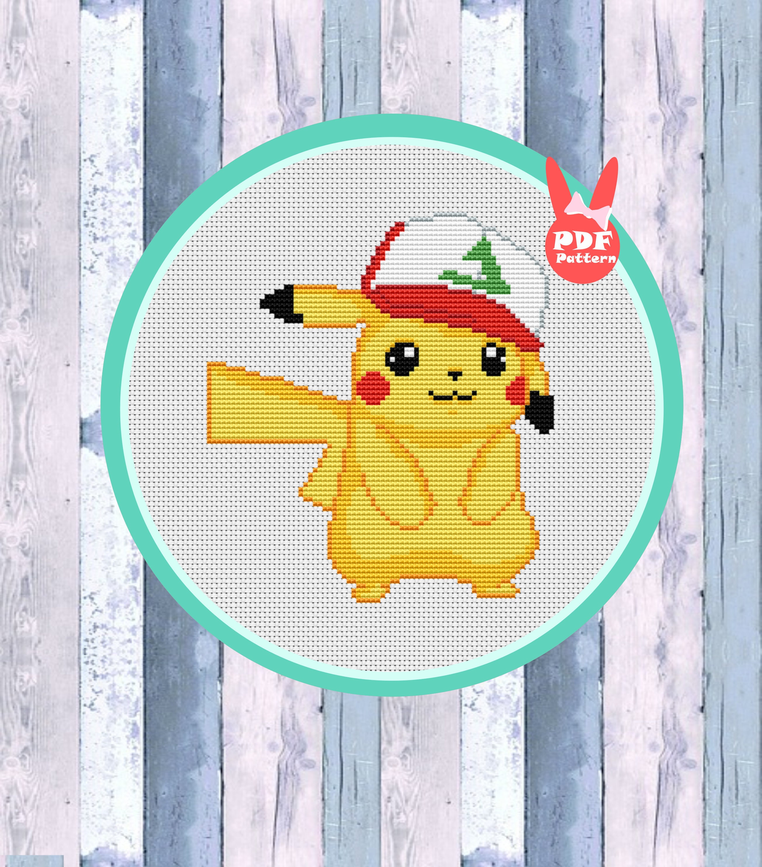 Pikachu cross stitch Pokemon Cross Stitch Anime Cross Etsy