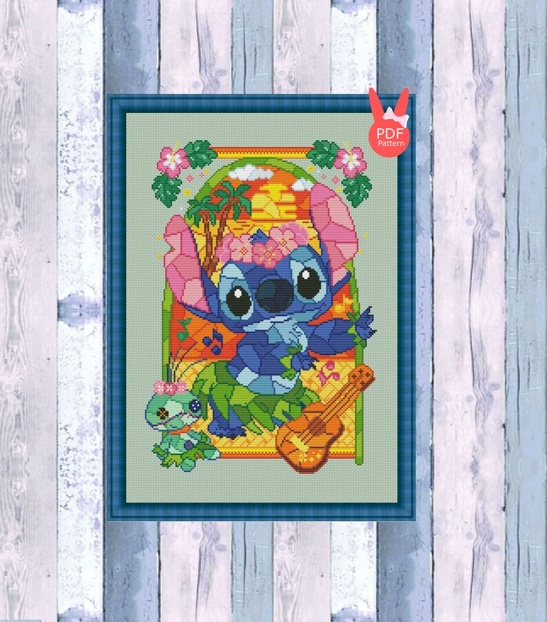 Lilo and Stitch Cross Stitch Pattern Cartoon Cross Stitch | Etsy