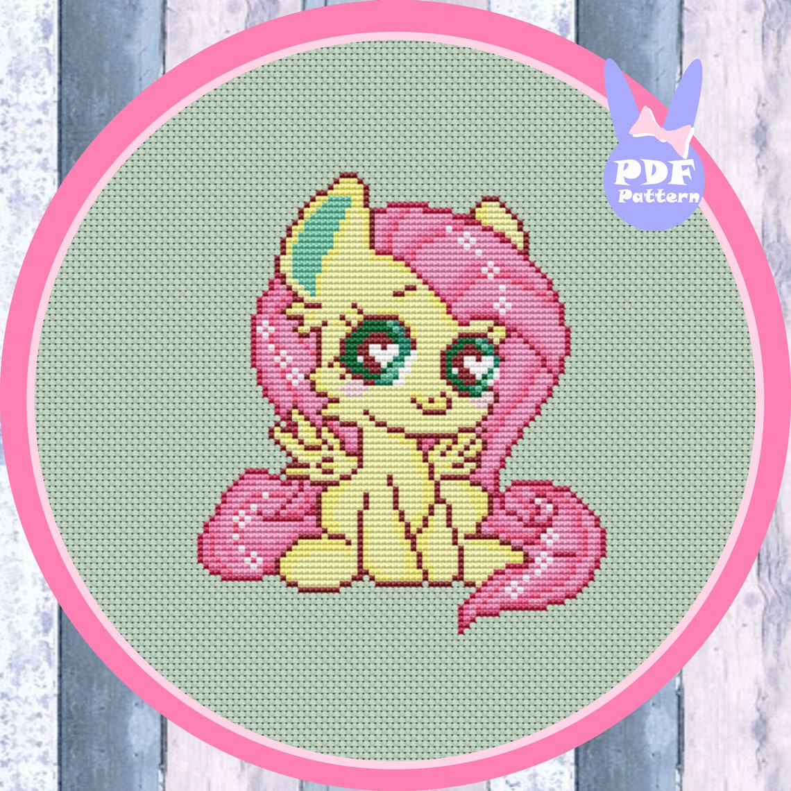 Fluttershy cross stitch pattern My Little Pony cross stitch | Etsy