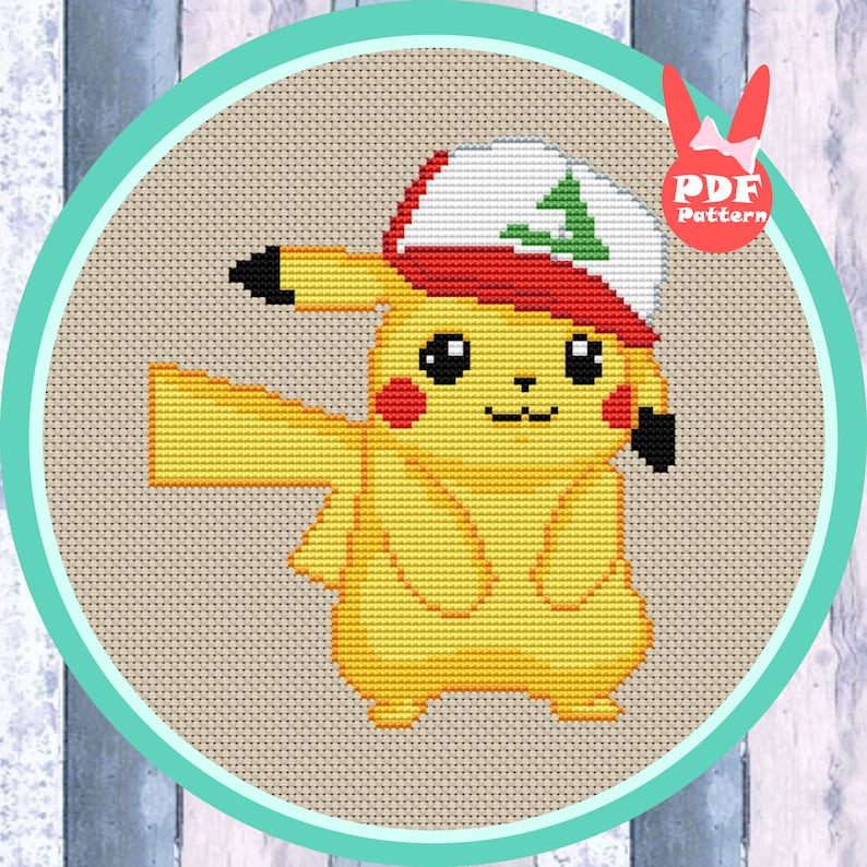 Pikachu cross stitch Pokemon Cross Stitch Anime Cross Etsy