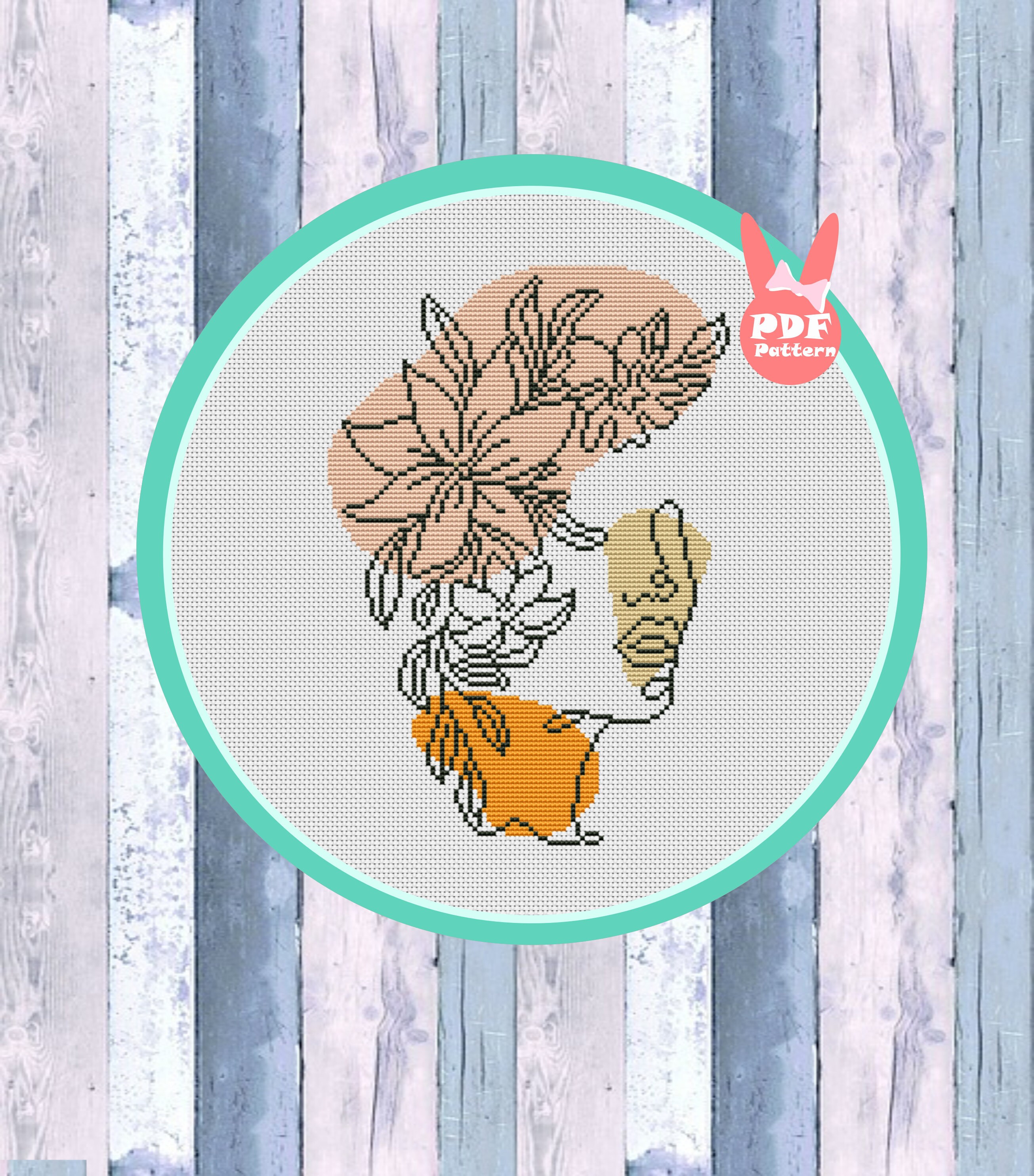 Abstract cross stitch abstract wall art modern embroidery Etsy