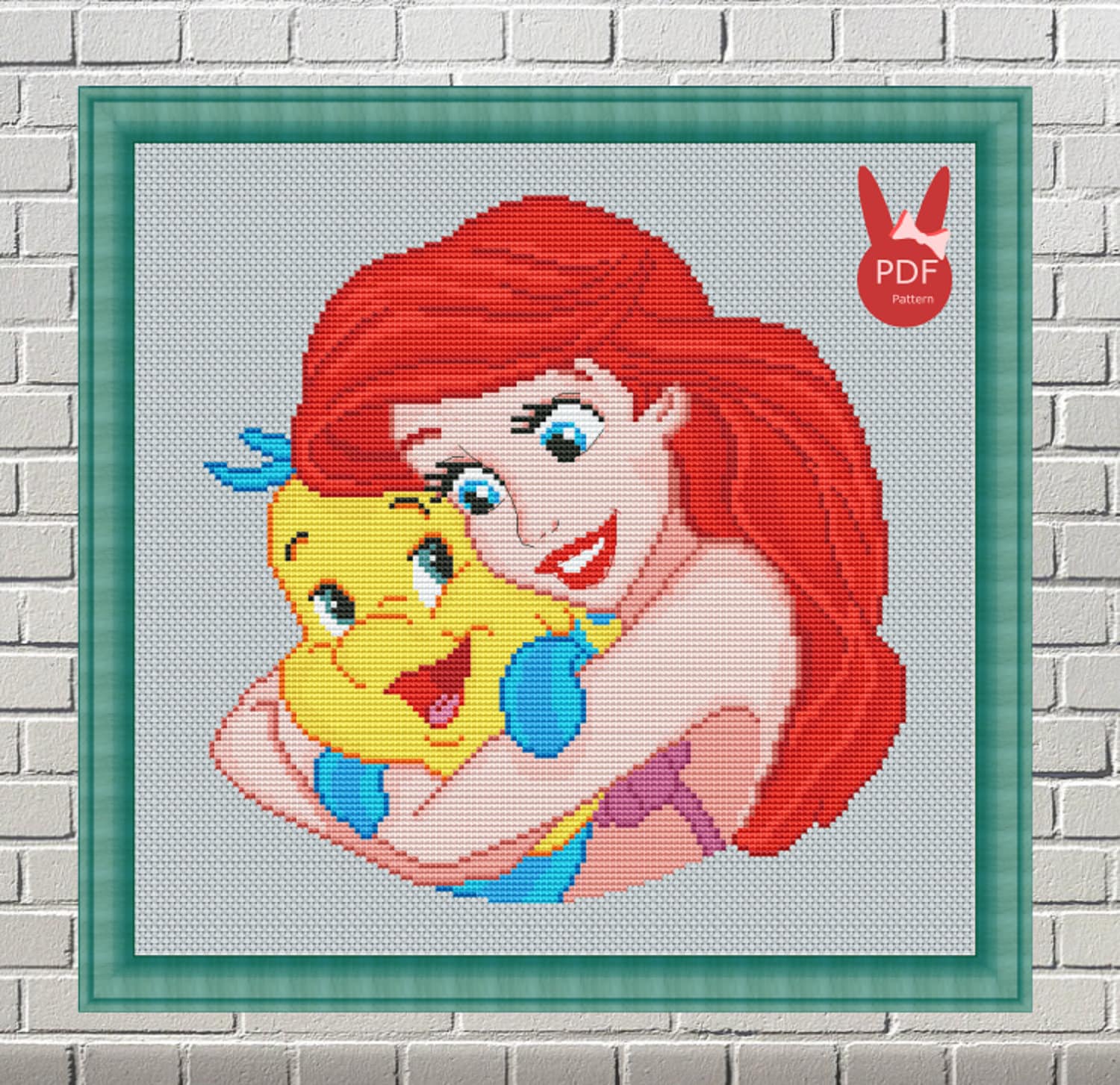 Ariel Cross Stitch The Little Mermaid Cross Stitch Disney Etsy
