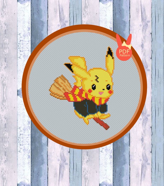 Harry Potter Cross Stitch Pikachu Cross Cross Stitch Pokemon Cross Stitch Modern Cross Stitch Kawaii Cross Stitch Gryffindor Cross Stitch