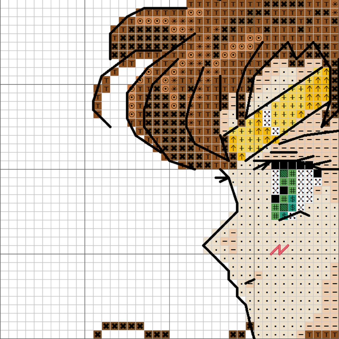 Anime cross stitch pattern kawaii cross stitch cartoon Etsy