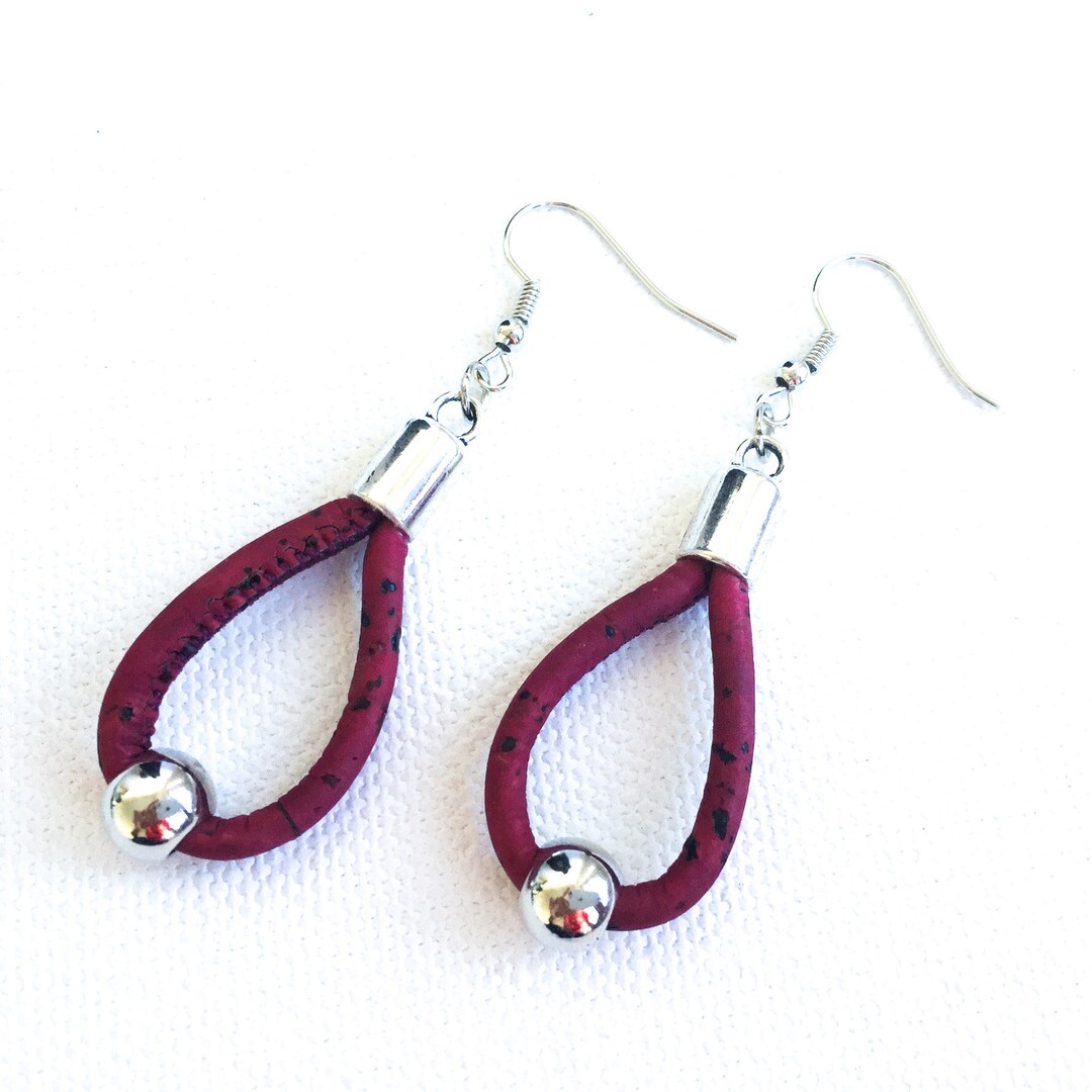 Portugal Cork Jewelry EARRINGS Women, Unique, Beaded, Bohemian, Minimalist Teenage Girl Gift